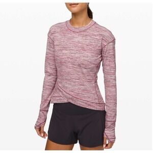 Lululemon Close to Crossing Long Sleeve Sz 8 Space Dye Camo Plumful Smoky Blush